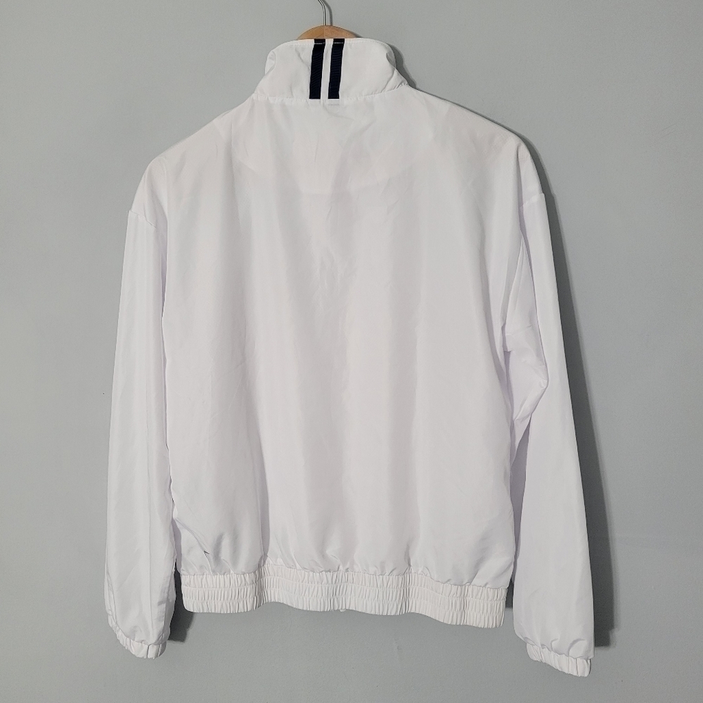 Zyia White and Blue Stripe Windbreaker Jacket - Picture 6 of 12